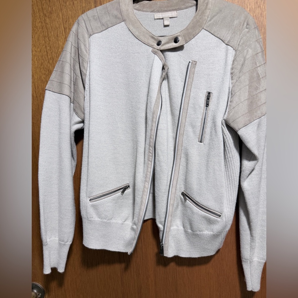 Banana Republic Taupe and Light Gray Knit Top